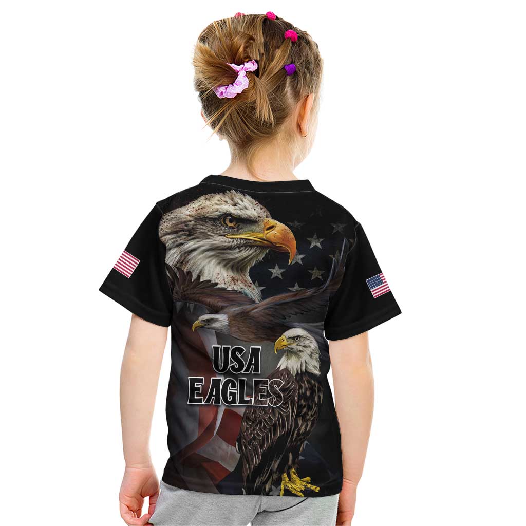 American Eagles Kid T Shirt United States Flag Vintage Style - Wonder Print Shop
