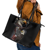 American Eagles Leather Tote Bag United States Flag Vintage Style - Wonder Print Shop