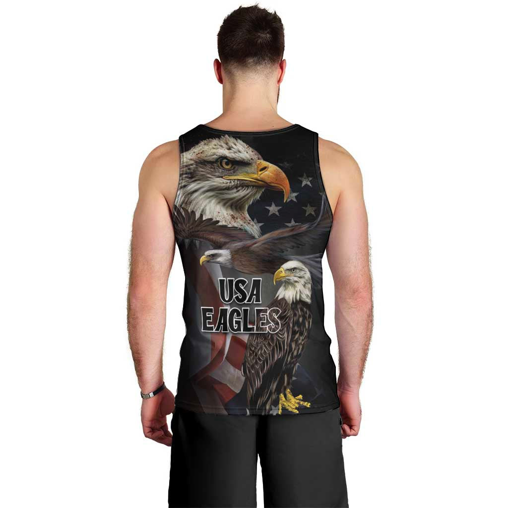 American Eagles Men Tank Top United States Flag Vintage Style - Wonder Print Shop