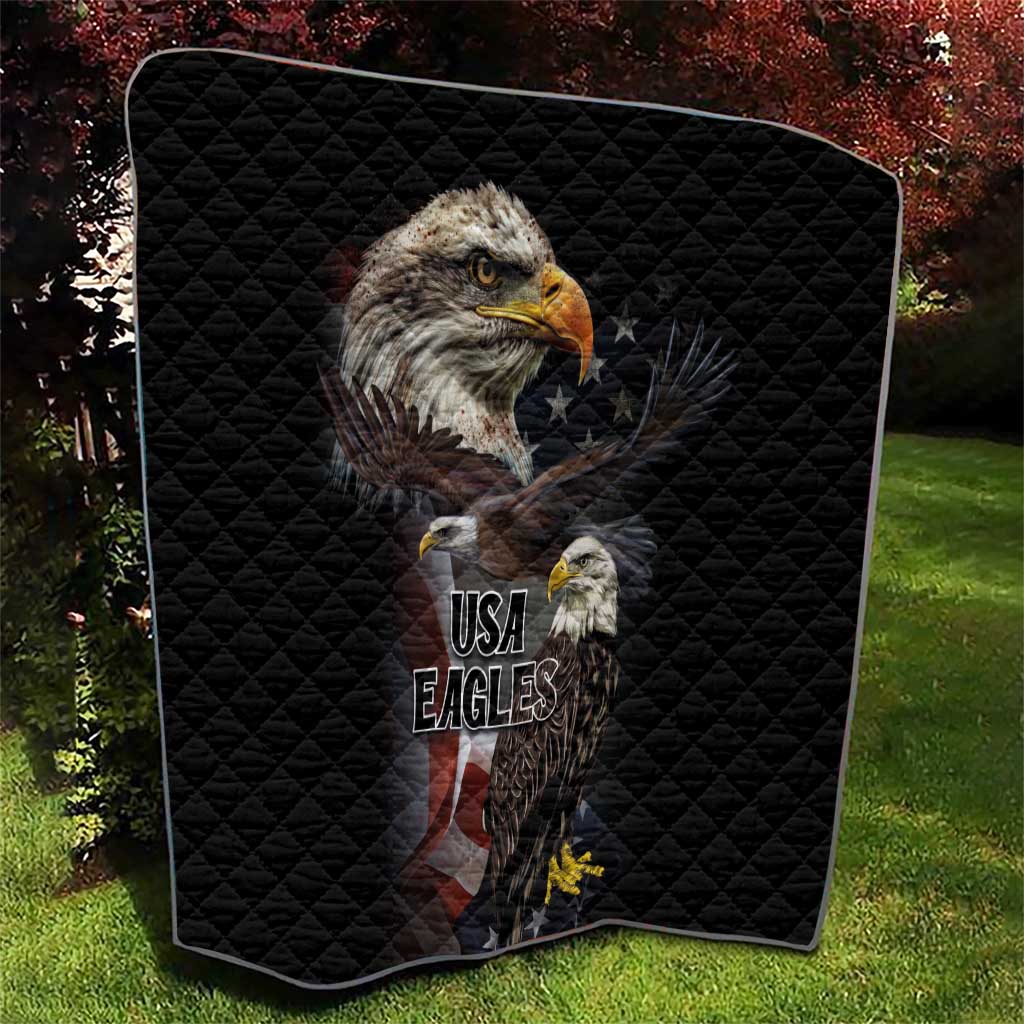 American Eagles Quilt United States Flag Vintage Style - Wonder Print Shop