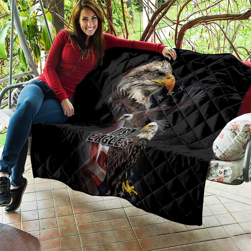 American Eagles Quilt United States Flag Vintage Style - Wonder Print Shop