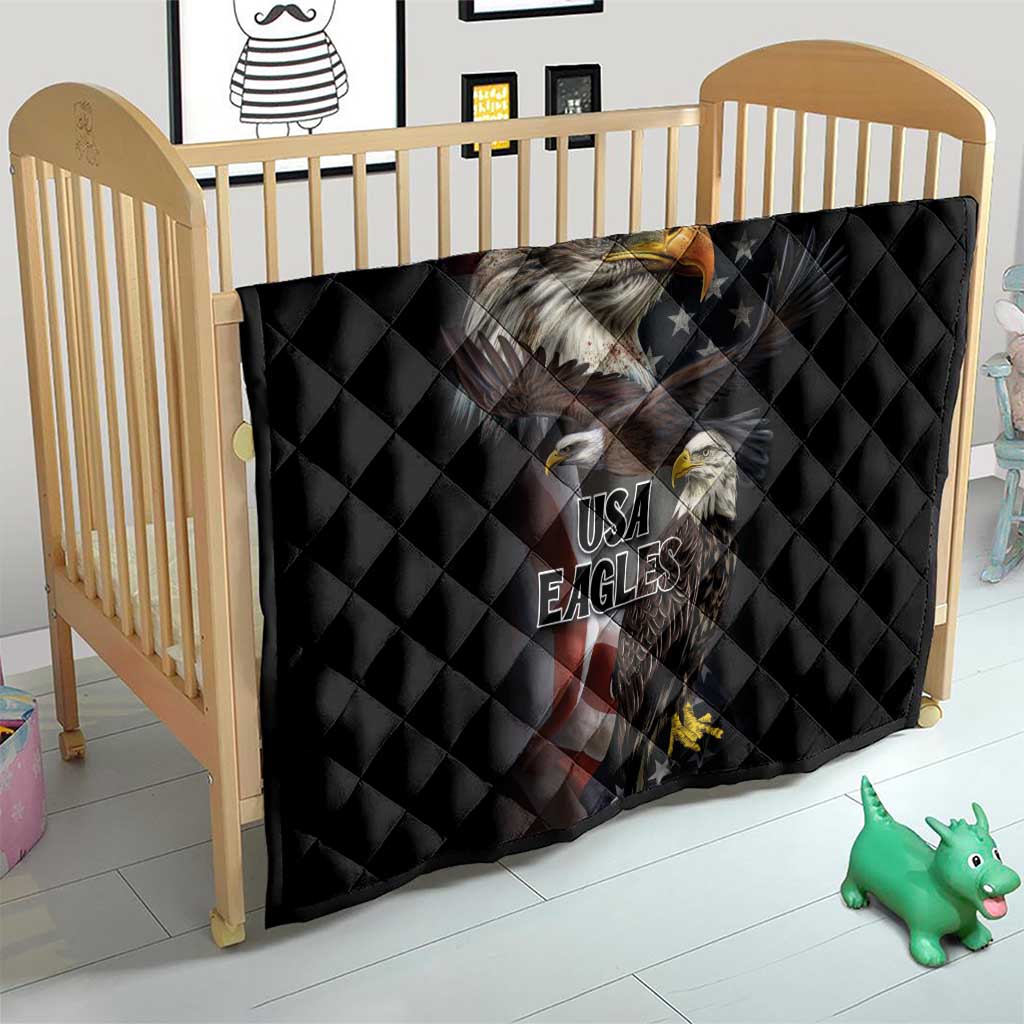 American Eagles Quilt United States Flag Vintage Style - Wonder Print Shop