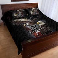 American Eagles Quilt Bed Set United States Flag Vintage Style - Wonder Print Shop