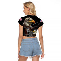American Eagles Raglan Cropped T Shirt United States Flag Vintage Style - Wonder Print Shop