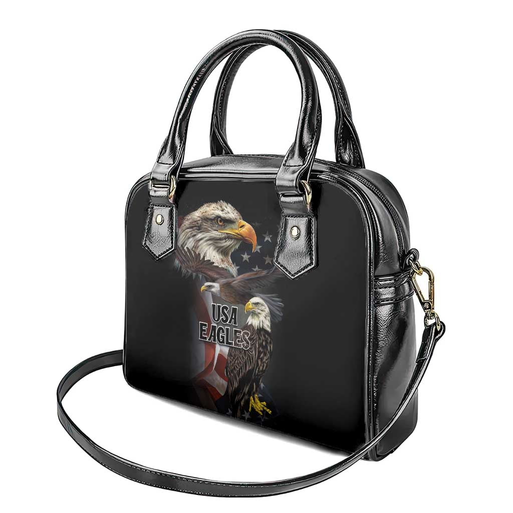 American Eagles Shoulder Handbag United States Flag Vintage Style
