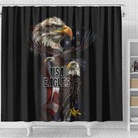 American Eagles Shower Curtain United States Flag Vintage Style