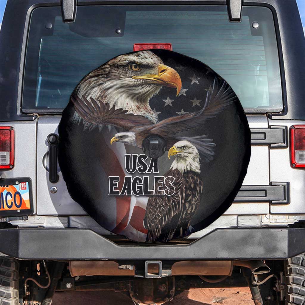 American Eagles Spare Tire Cover United States Flag Vintage Style - Wonder Print Shop