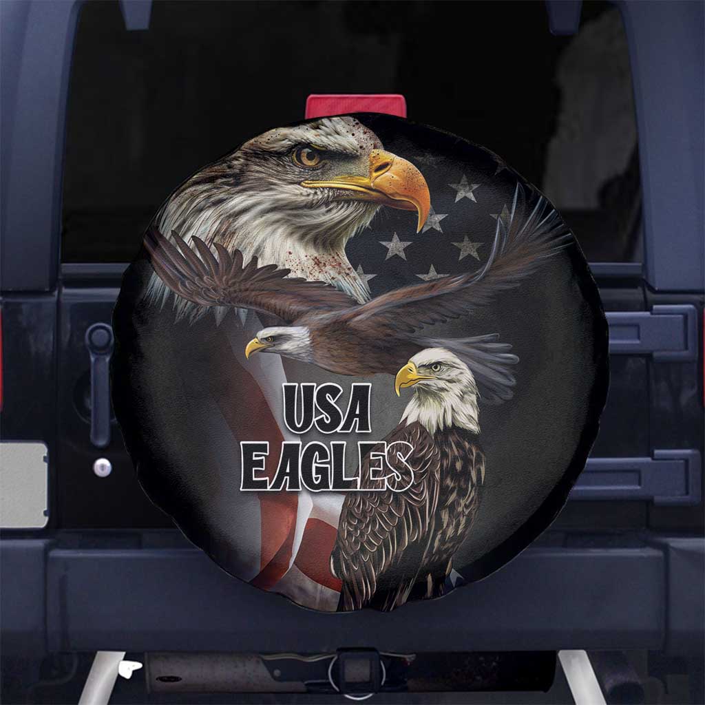 American Eagles Spare Tire Cover United States Flag Vintage Style - Wonder Print Shop