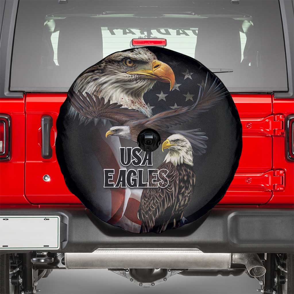 American Eagles Spare Tire Cover United States Flag Vintage Style - Wonder Print Shop