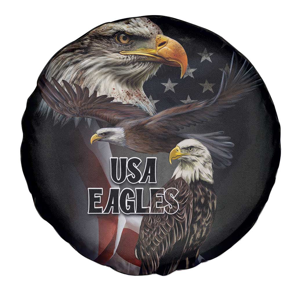 American Eagles Spare Tire Cover United States Flag Vintage Style - Wonder Print Shop