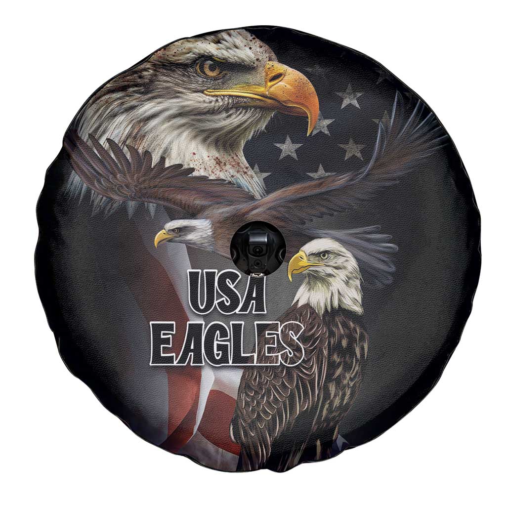 American Eagles Spare Tire Cover United States Flag Vintage Style - Wonder Print Shop