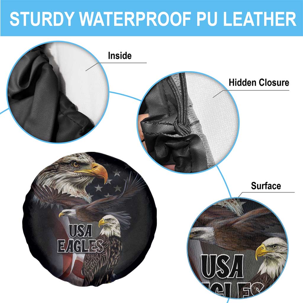 American Eagles Spare Tire Cover United States Flag Vintage Style - Wonder Print Shop