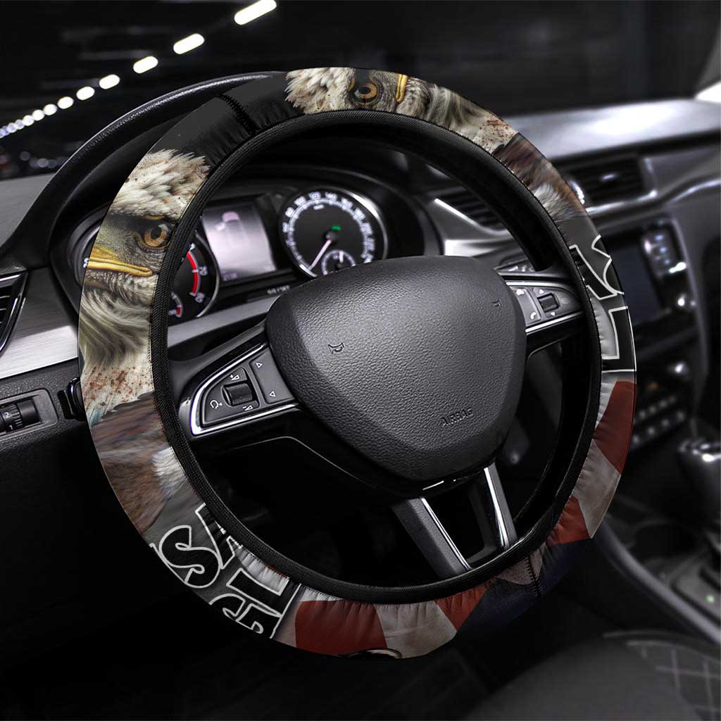 American Eagles Steering Wheel Cover United States Flag Vintage Style - Wonder Print Shop
