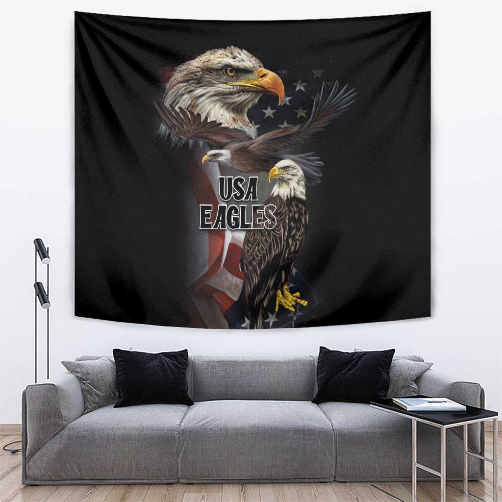 American Eagles Tapestry United States Flag Vintage Style - Wonder Print Shop