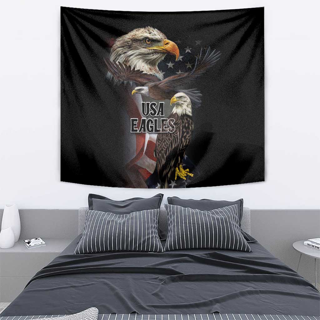American Eagles Tapestry United States Flag Vintage Style - Wonder Print Shop