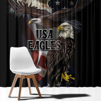 American Eagles Window Curtain United States Flag Vintage Style - Wonder Print Shop