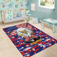 American Eagles Area Rug United States Flag Camouflage Style - Wonder Print Shop