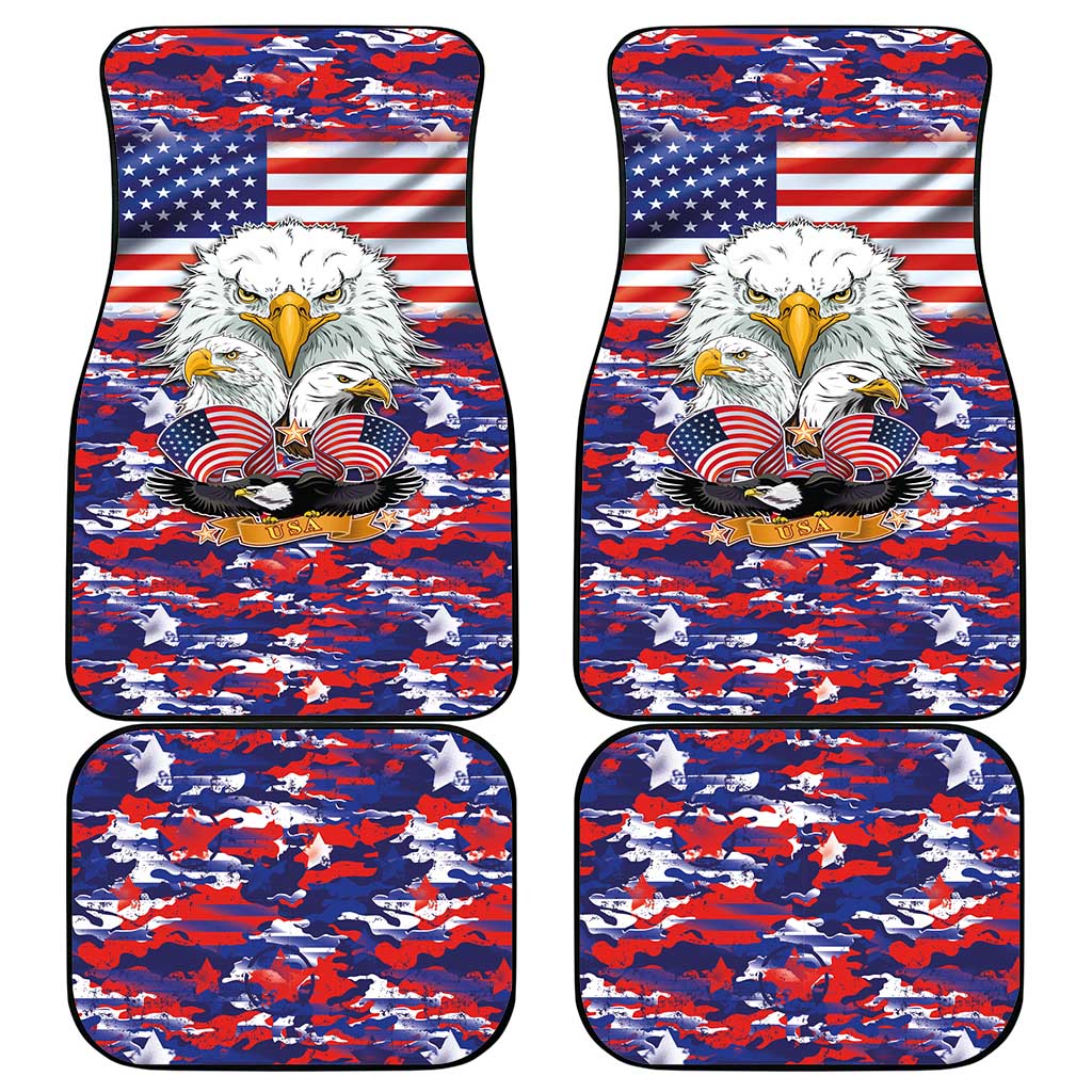 American Eagles Car Mats United States Flag Camouflage Style - Wonder Print Shop