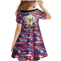 American Eagles Family Matching Mermaid Dress and Hawaiian Shirt United States Flag Camouflage Style - Wonder Print Shop