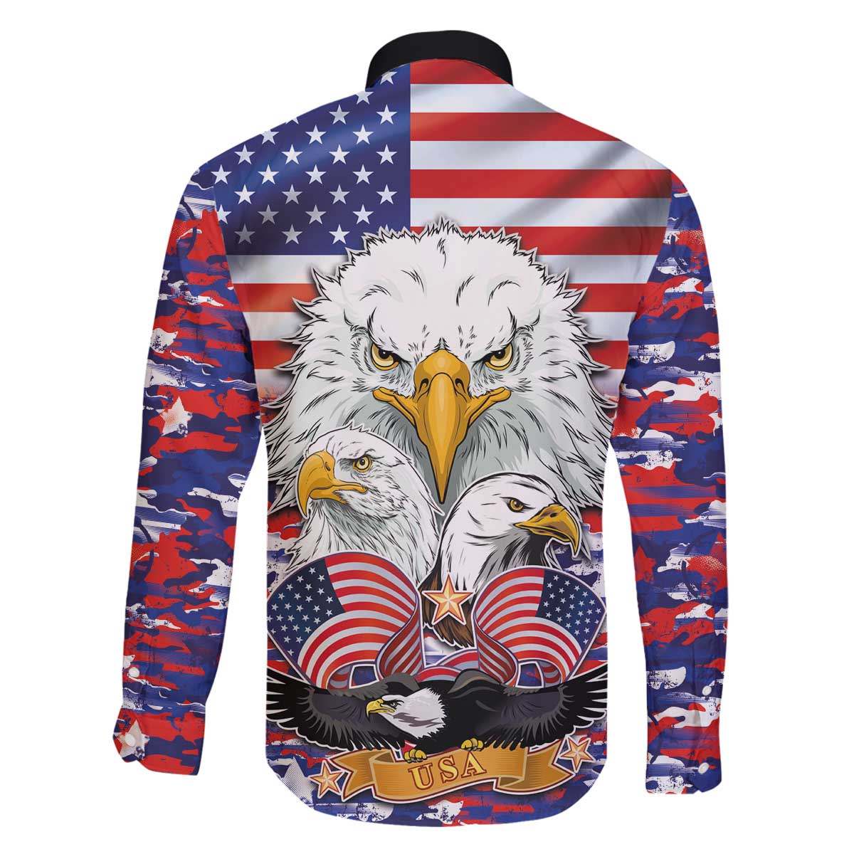 American Eagles Family Matching Puletasi and Hawaiian Shirt United States Flag Camouflage Style - Wonder Print Shop