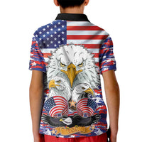 American Eagles Kid Polo Shirt United States Flag Camouflage Style - Wonder Print Shop