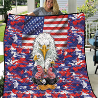 American Eagles Quilt United States Flag Camouflage Style - Wonder Print Shop