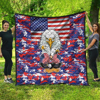 American Eagles Quilt United States Flag Camouflage Style - Wonder Print Shop