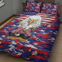 American Eagles Quilt Bed Set United States Flag Camouflage Style - Wonder Print Shop