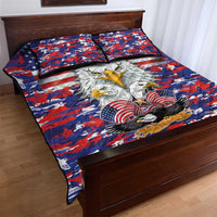 American Eagles Quilt Bed Set United States Flag Camouflage Style - Wonder Print Shop