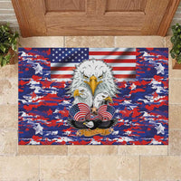 American Eagles Rubber Doormat United States Flag Camouflage Style - Wonder Print Shop