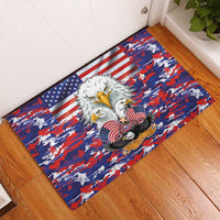 American Eagles Rubber Doormat United States Flag Camouflage Style - Wonder Print Shop