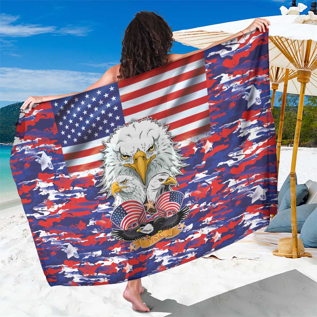 American Eagles Sarong United States Flag Camouflage Style - Wonder Print Shop