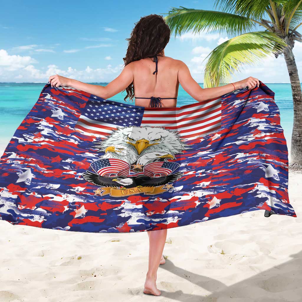 American Eagles Sarong United States Flag Camouflage Style - Wonder Print Shop