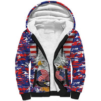 American Eagles Sherpa Hoodie United States Flag Camouflage Style - Wonder Print Shop