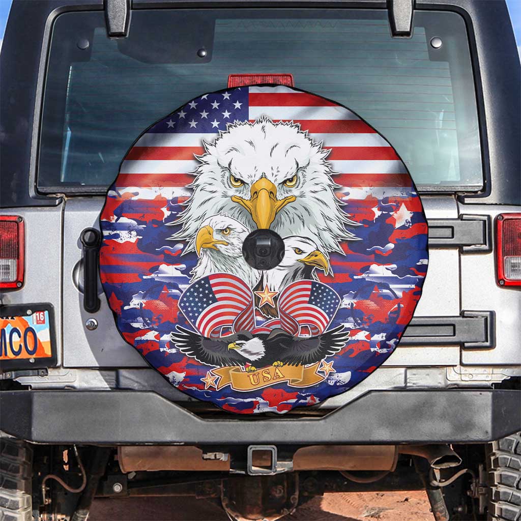 American Eagles Spare Tire Cover United States Flag Camouflage Style - Wonder Print Shop