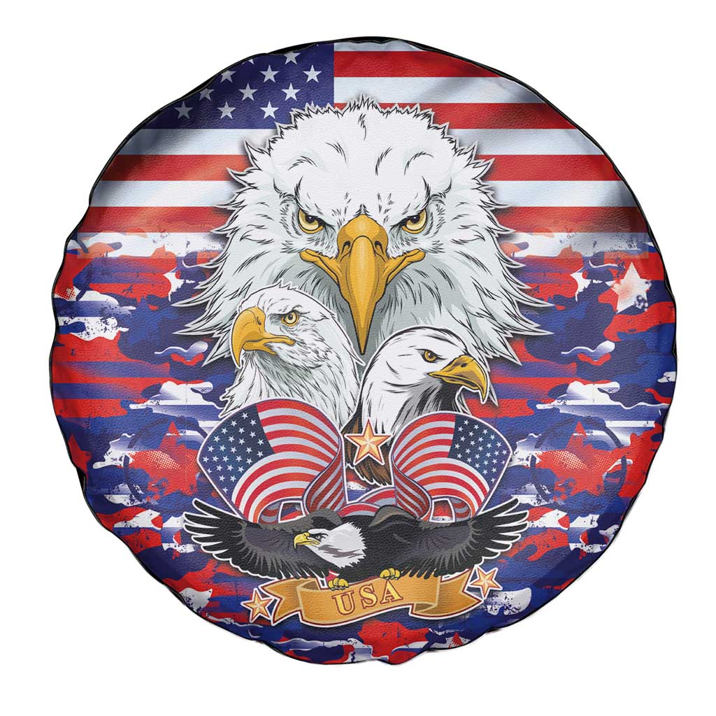 American Eagles Spare Tire Cover United States Flag Camouflage Style - Wonder Print Shop