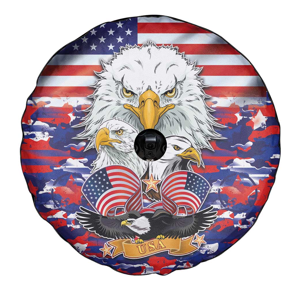 American Eagles Spare Tire Cover United States Flag Camouflage Style - Wonder Print Shop