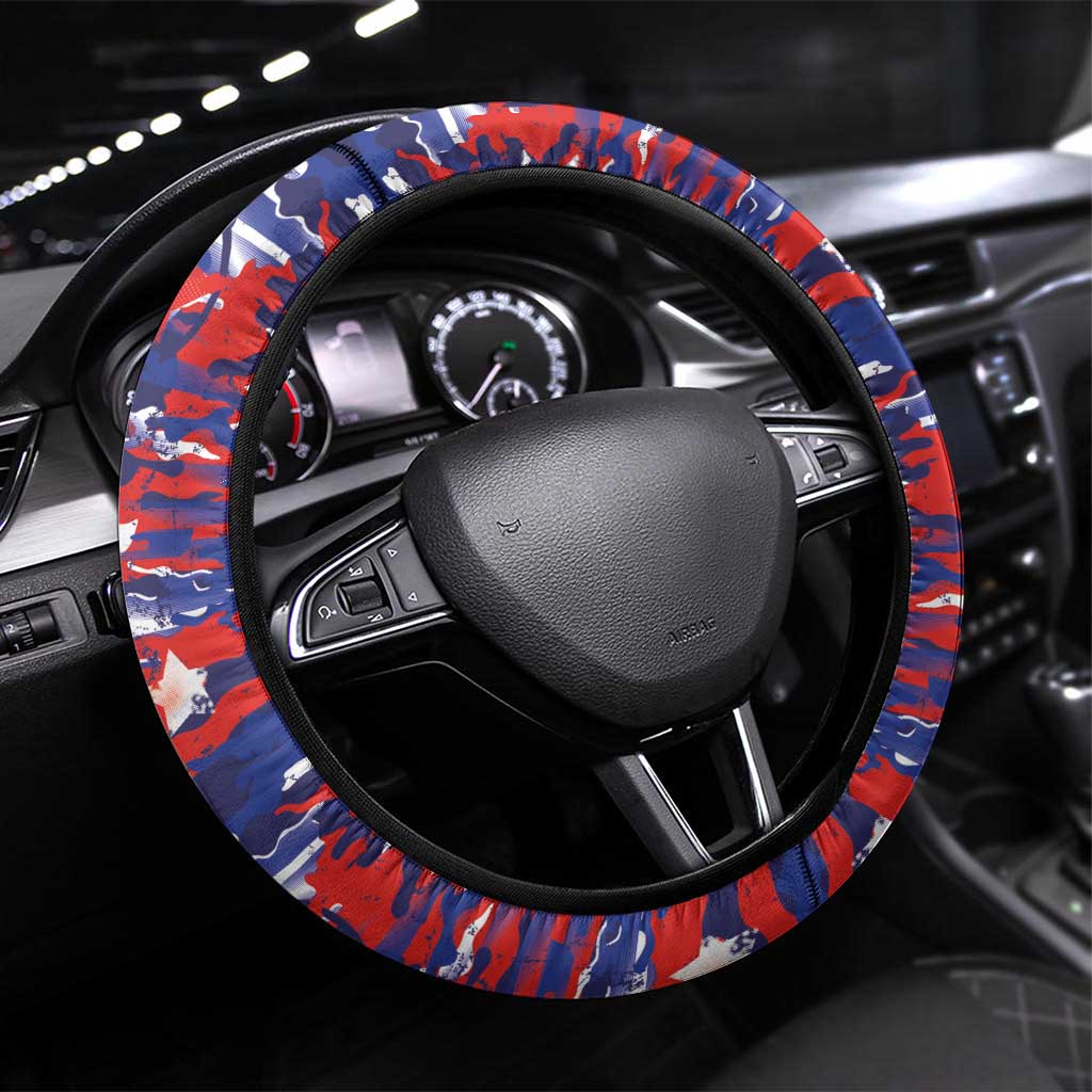 American Eagles Steering Wheel Cover United States Flag Camouflage Style - Wonder Print Shop