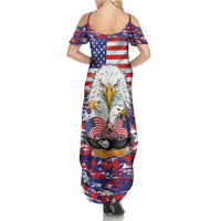 American Eagles Summer Maxi Dress United States Flag Camouflage Style - Wonder Print Shop