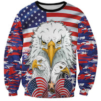 American Eagles Sweatshirt United States Flag Camouflage Style - Wonder Print Shop