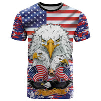 American Eagles T Shirt United States Flag Camouflage Style - Wonder Print Shop
