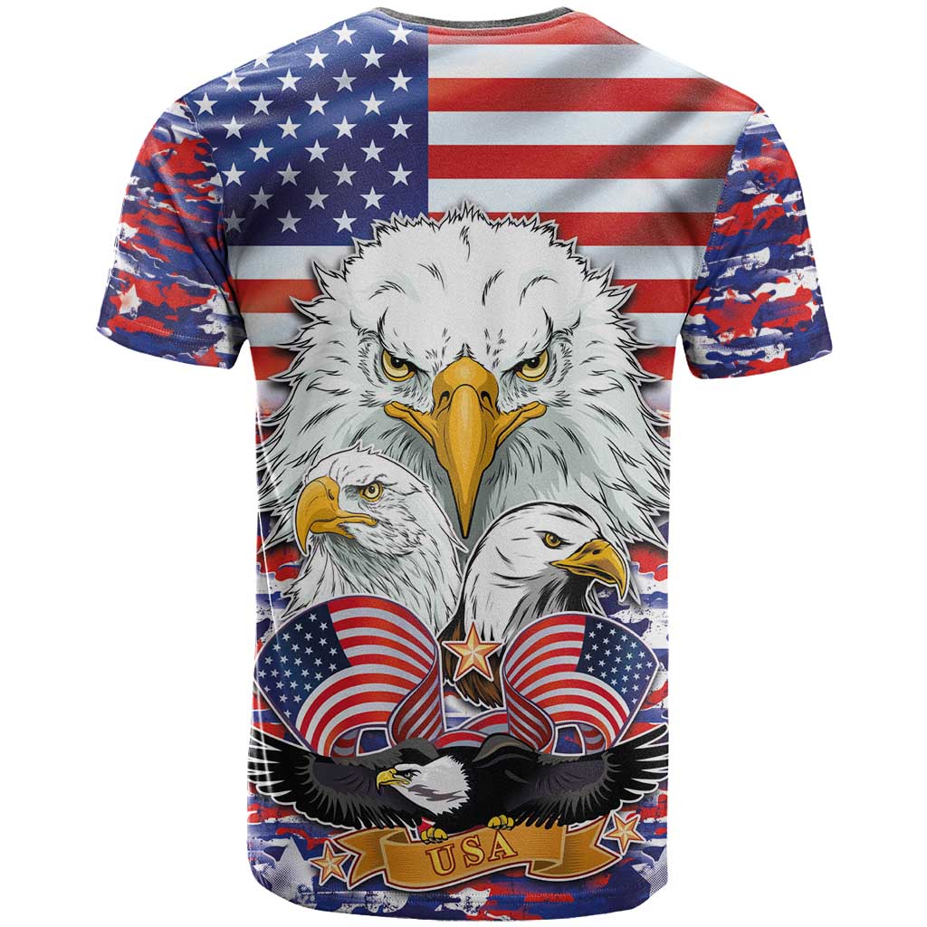 American Eagles T Shirt United States Flag Camouflage Style - Wonder Print Shop