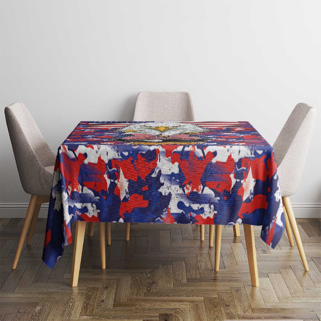 American Eagles Tablecloth United States Flag Camouflage Style - Wonder Print Shop
