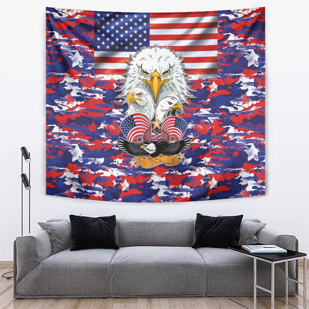 American Eagles Tapestry United States Flag Camouflage Style - Wonder Print Shop