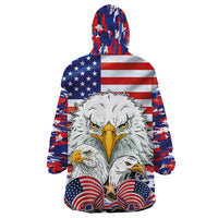 American Eagles Wearable Blanket Hoodie United States Flag Camouflage Style - Wonder Print Shop