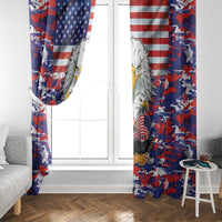 American Eagles Window Curtain United States Flag Camouflage Style - Wonder Print Shop