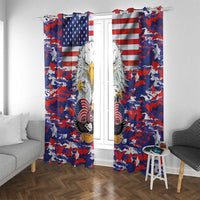 American Eagles Window Curtain United States Flag Camouflage Style - Wonder Print Shop