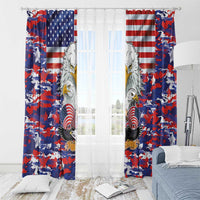 American Eagles Window Curtain United States Flag Camouflage Style - Wonder Print Shop