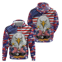 American Eagles Zip Hoodie United States Flag Camouflage Style - Wonder Print Shop