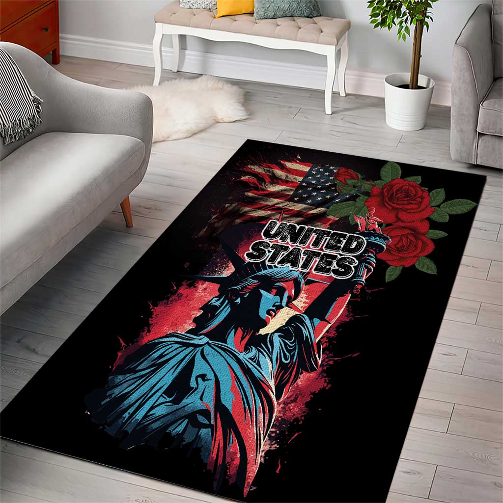United States Independence Day Area Rug The 4th of July Statue of Liberty Retro Style - Wonder Print Shop